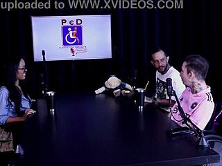 Alice Vasconcelos on the stripper pole, showing her big tits! She says, I become bisexual when drunk!