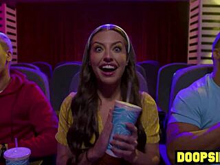 i uh love watchin these big dick bisexual studs poundin petite 18+ milf in hairy pussy threesome at movies