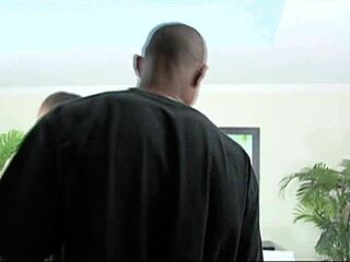 fucking big tits milf mom bent over in heels for anal and facial