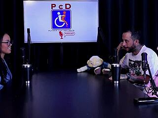 Alice Vasconcelos on the stripper pole, showing her big tits! She says, I become bisexual when drunk!