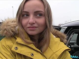 public agent - petite 18+ blonde college girl cums on my cock 😍 sweaty and pink