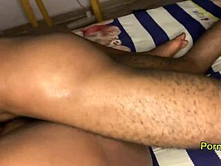 hot college students kiss and bang in quickie, teacher watches chubby lover's ass in pov