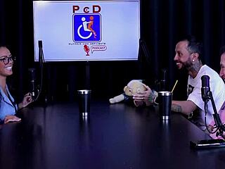 Alice Vasconcelos on the stripper pole, showing her big tits! She says, I become bisexual when drunk!