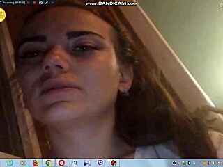 sexy brunette girl shows her big tits on webcam. so hot! 😍