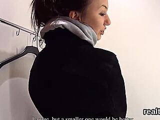 adorable czech kitten gets seduced in the hypermarket and drilled in pov