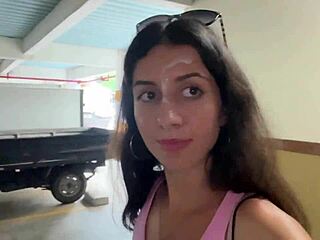 cumwalk in public supermarket with facial blowjob fetish