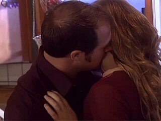 Aurora Snow bent over in stockings