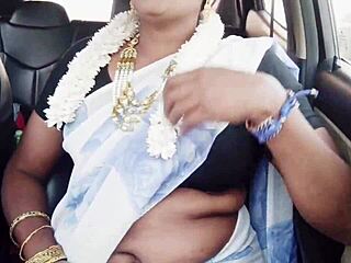 Indian Bhabi Car Romance With Telugu Dirty Talks