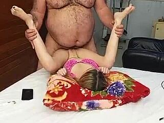 This young girl says, 'I can't stay away from that old stud in bed!'