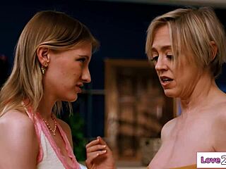 big tits cougar stepmom kisses her teen stepdaughter