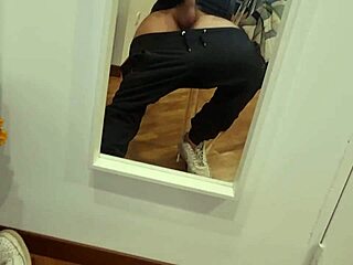 horny guy in leather jacket jerks off and cums hard