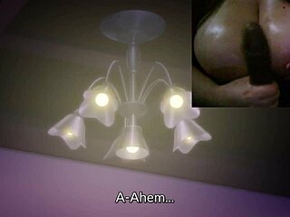 chubby milf watches with big tits in cosplay