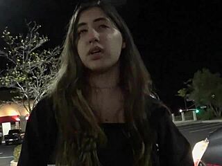 Picked Up Brunette Gives Handjob At Modeling Audition