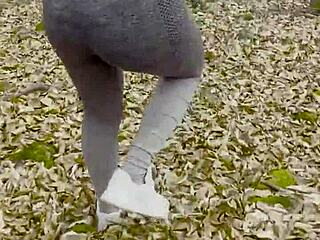 Hiker stops for rough outdoor sex in park