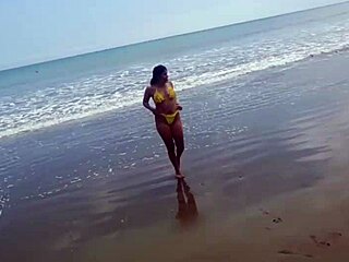 young british girl has wet sex on beach with perverted german old man fetish 😈🌊