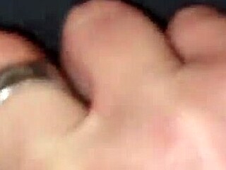 horny guy in leather jacket jerks off and cums hard