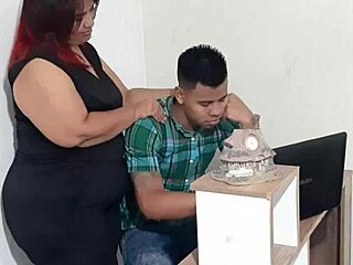 My horny secretary sucks my cock in the office