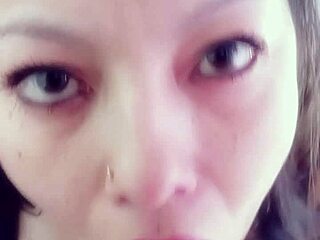 she gives a delicious homemade blowjob with deep throat