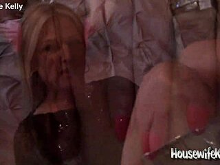 Milf wife begs to be filled with cum in group session.