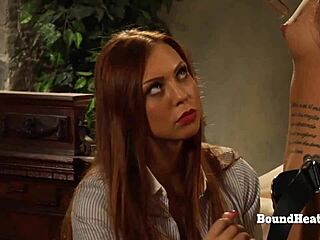 Tied up girl punished by dominant mistress