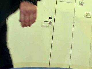 Horny and sexy all naked with only leather jacket on cumshot and moans with strong squirt - jerking in suit and pissing with hot male ass
