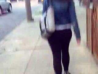 Emotional view of short girl's big ass