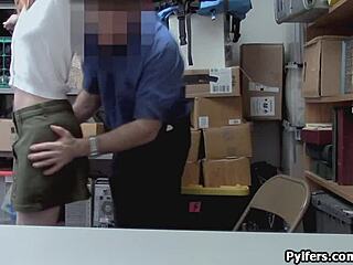 Watch the cute redhead thief get drilled hard by mall security?