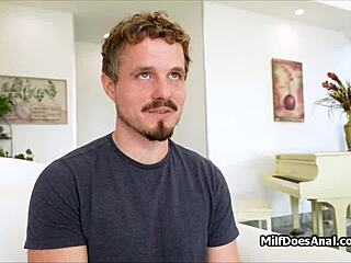 Busty cougar does yoga and anal