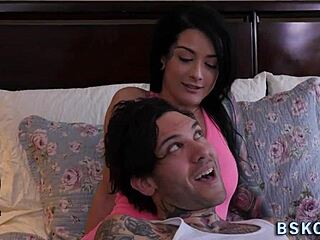 Inked Pornstar Receives Creampie from Monster Cock Blowjob