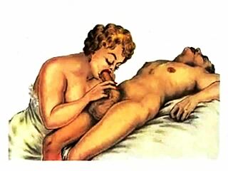 Bold Vintage Erotic Drawings Depicting Intense Antique Passion Scenes