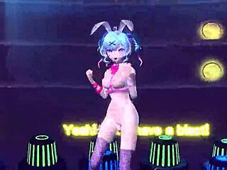 hatsune miku bunny costume reveals nude body with big tits and ass