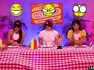 Ebony lesbian alexis tae engages in group activity with eliza ibarra and charlotte sins