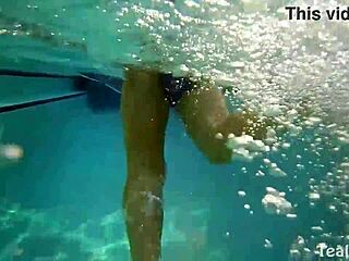 Vicky vette talks dirty while orgasming from muff diving by the pool