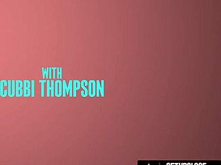 Stacked redhead Cubbi Thompson says, 'Handle me passionately with your hung cock for sloppy sucking and cum on tits'