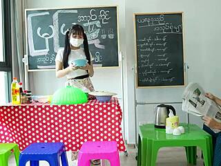 Asian Girl Enjoys Rough Doggystyle In Her Store