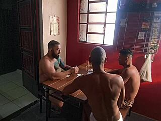 card game turns into fucking two muscular black guys with big cocks