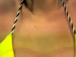 African Woman Trains in Thong Bikini, Gets Wet Pussy from Horniness