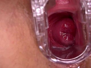 The horny amateur's wet pussy cums hard.