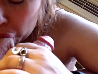 Girlfriend delivers intense blowjob in hotel. Deepthroat action follows