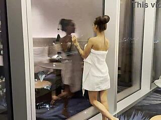 MONIKA FOX MASTURBATES her WET PUSSY and SQUIRTS in HOTEL ROOM and SHOWER