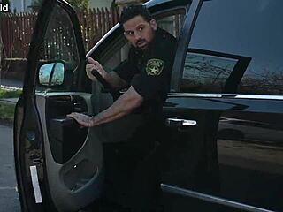 Provocative police officer May Thai enjoys DP at the station with big black cock