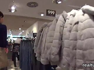 Czech teen undresses in mall seduced anal pov