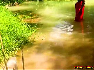 Fucking African Whore in Stream with Monster Cock.