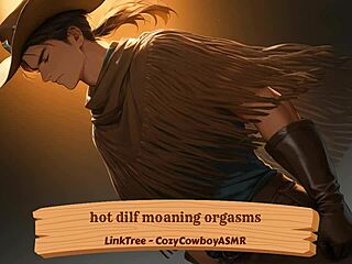 Hot dilf moans during multiple orgasms with boyfriend, his body shaking in pleasure.