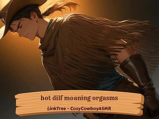 Hot dilf moans during multiple orgasms with boyfriend, his body shaking in pleasure.