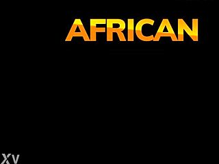 Black milf feels deep emotion as big white cock fucks her ass