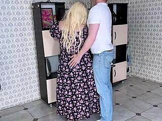 stepmom's beautiful ass impaled on stepsons dick during anal sex