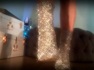 Goddess Mesmerizes Slave With Sparkle Boots In Femdom