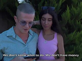 Husband Cant Pay For Hotel And He Should Look His Wife Fucks With Two Guys - Cuckold Humiliation