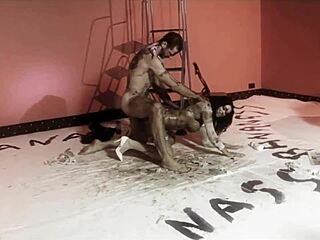 Big Boobed Brunette Jodi James Covered in Chocolate for Fun